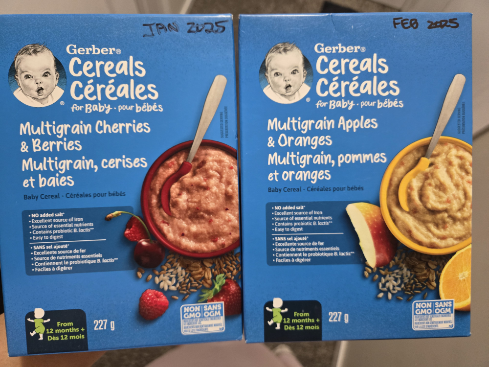 Gerber baby cereals