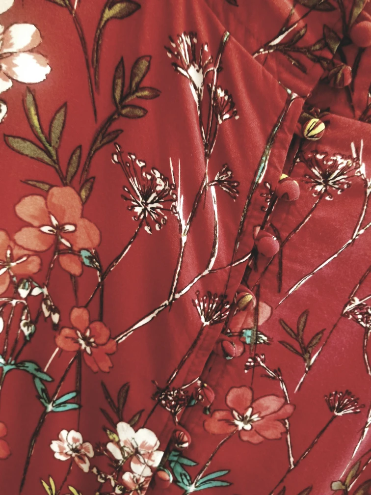 EXPRESS Button Front Floral Print Boho Maxi Skirt image indicator(7)