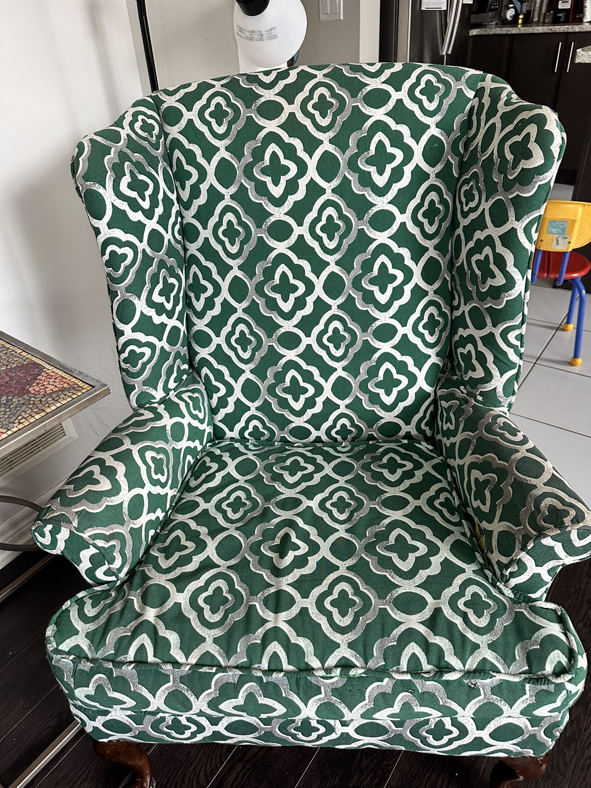 Green arm chairs