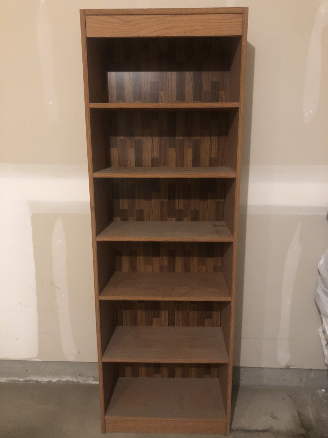 **Rough Textured Wooden 6 Tier Shelf Unit**