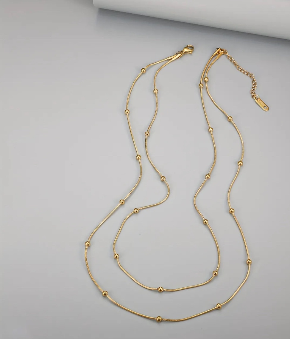18 k plated 2 layers chain