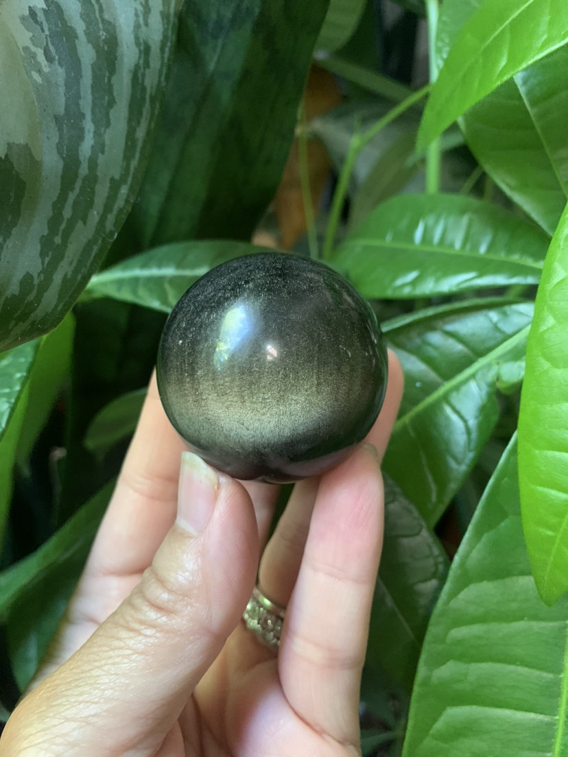 Gold obsidian sphere (a) | crystal image indicator(2)