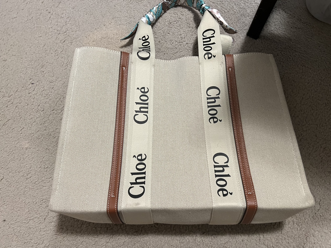 large chloe woody tote bag