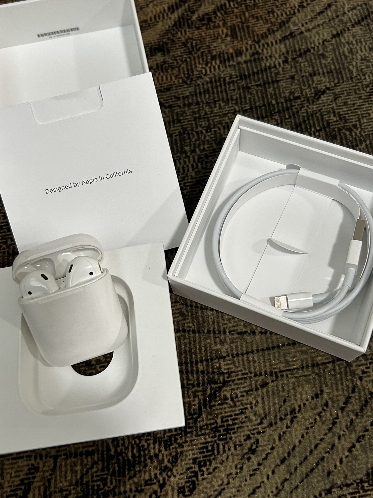 AirPods with a charging case