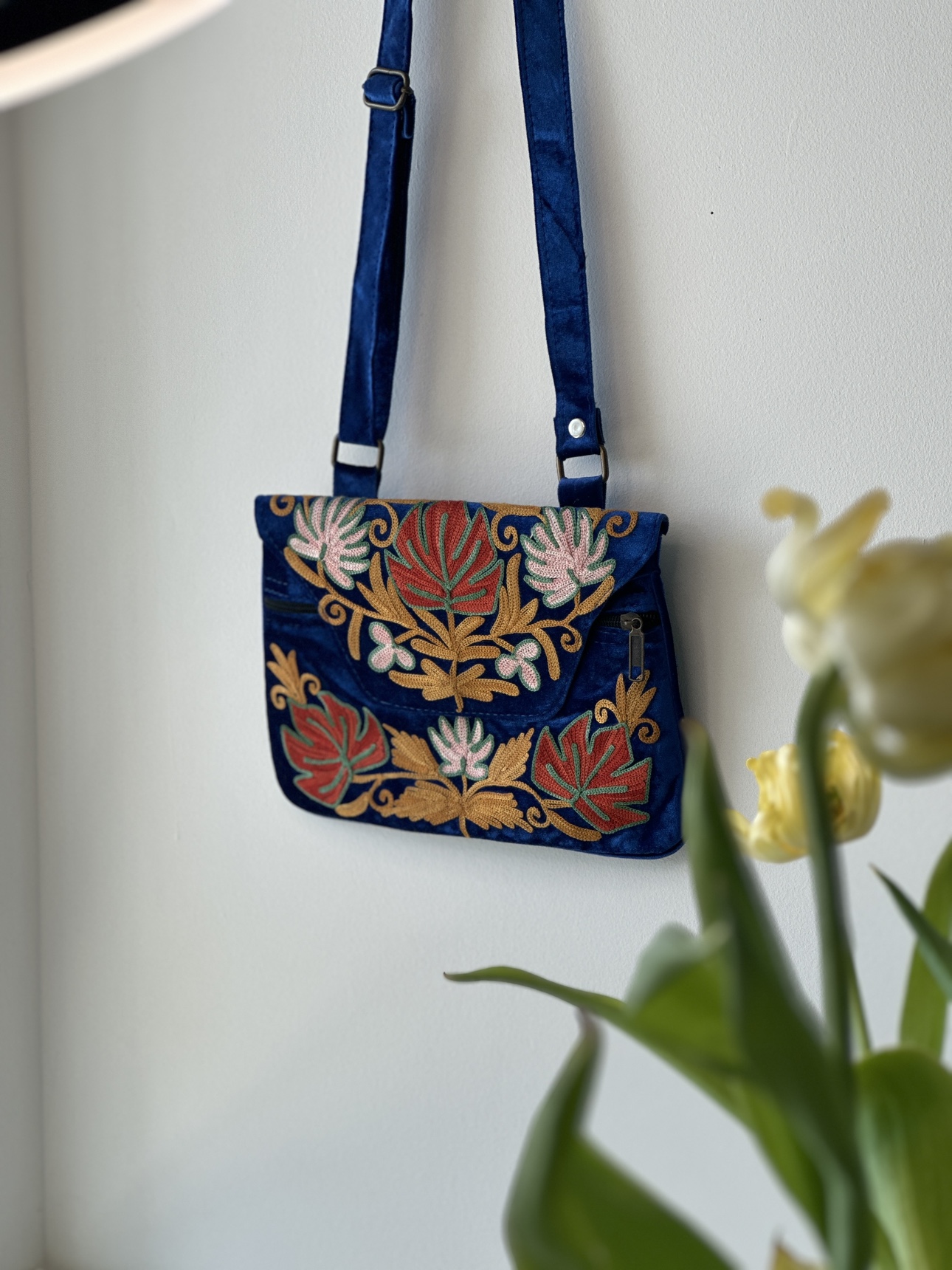 Handcrafted Kashmiri embroidered sling bag