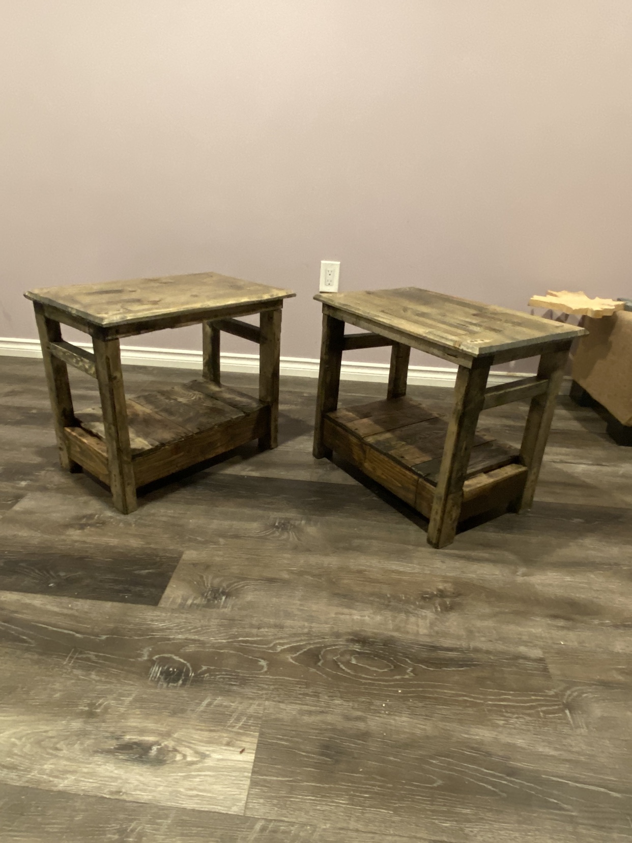 Custom made set of side tables