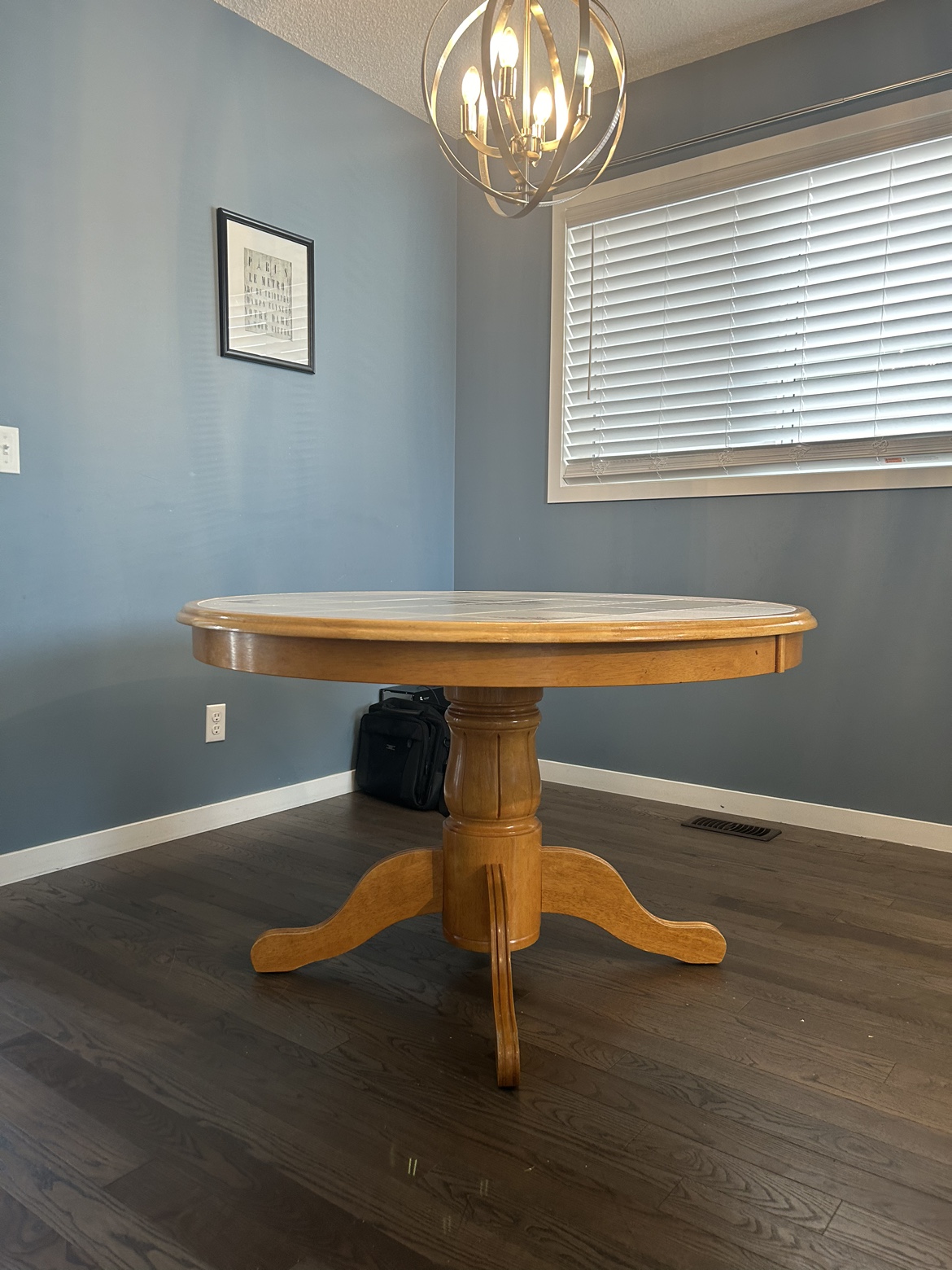 Solid Oak Dining Table with 4 Chairs
