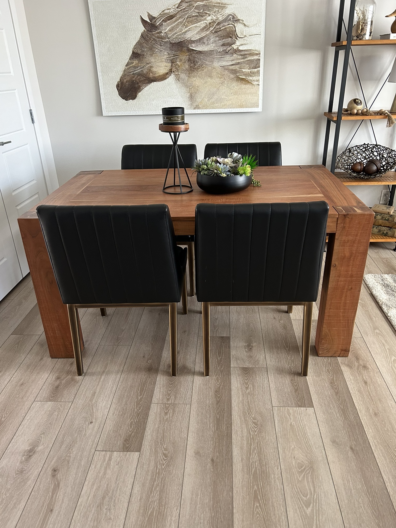Solid Wood Dining Table and Four Chairs - photo 2