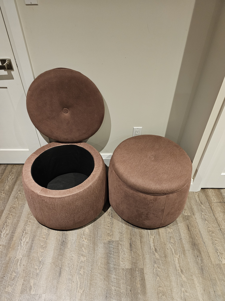 Pink (Grey) Storage Ottomans (1 left)