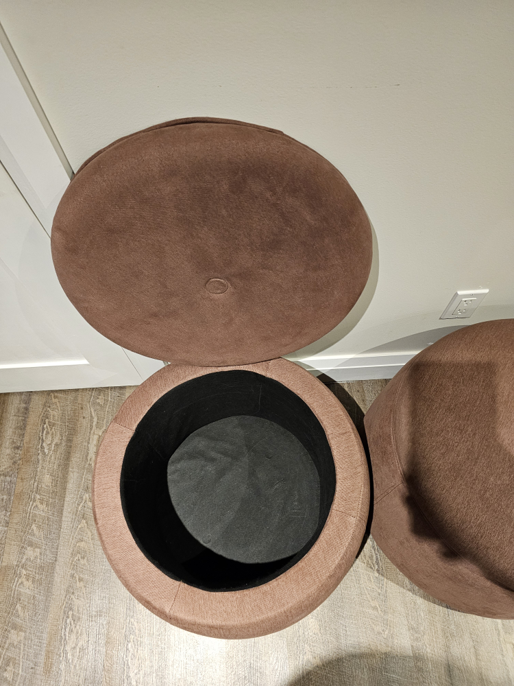 Pink (Grey) Storage Ottomans (1 left) - photo 3
