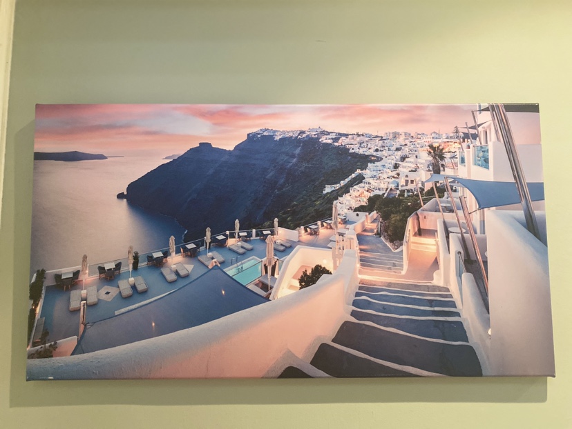 Picture of Santorini on canvas thumbnail
