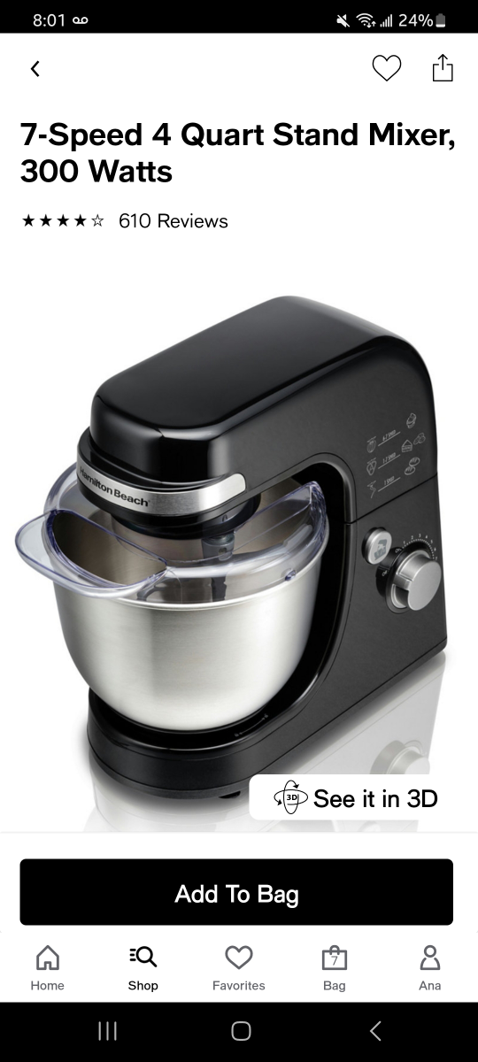 HAMILTON BEACH 7-Speed 4 Quart Stand Mixer, 300 Watts image indicator(3)