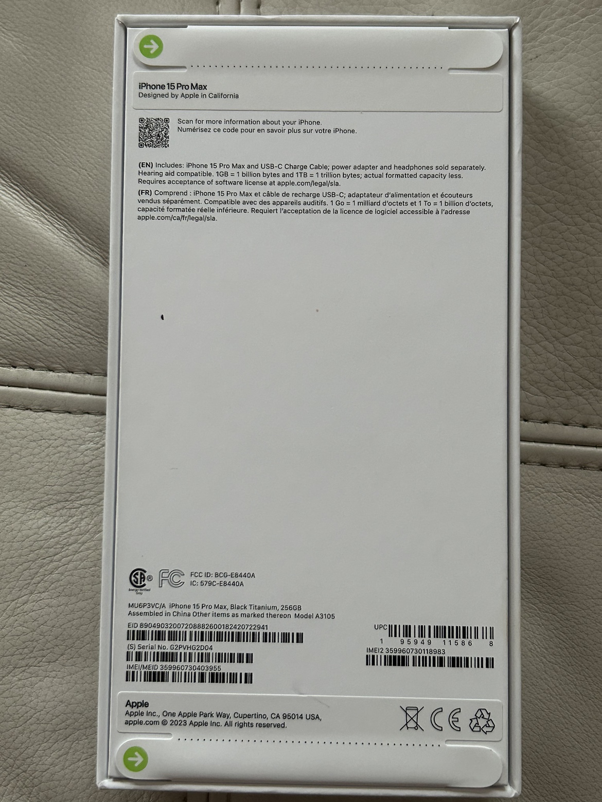 iPhone 15 Pro Max (brand new) black titanium 256gb - photo 2