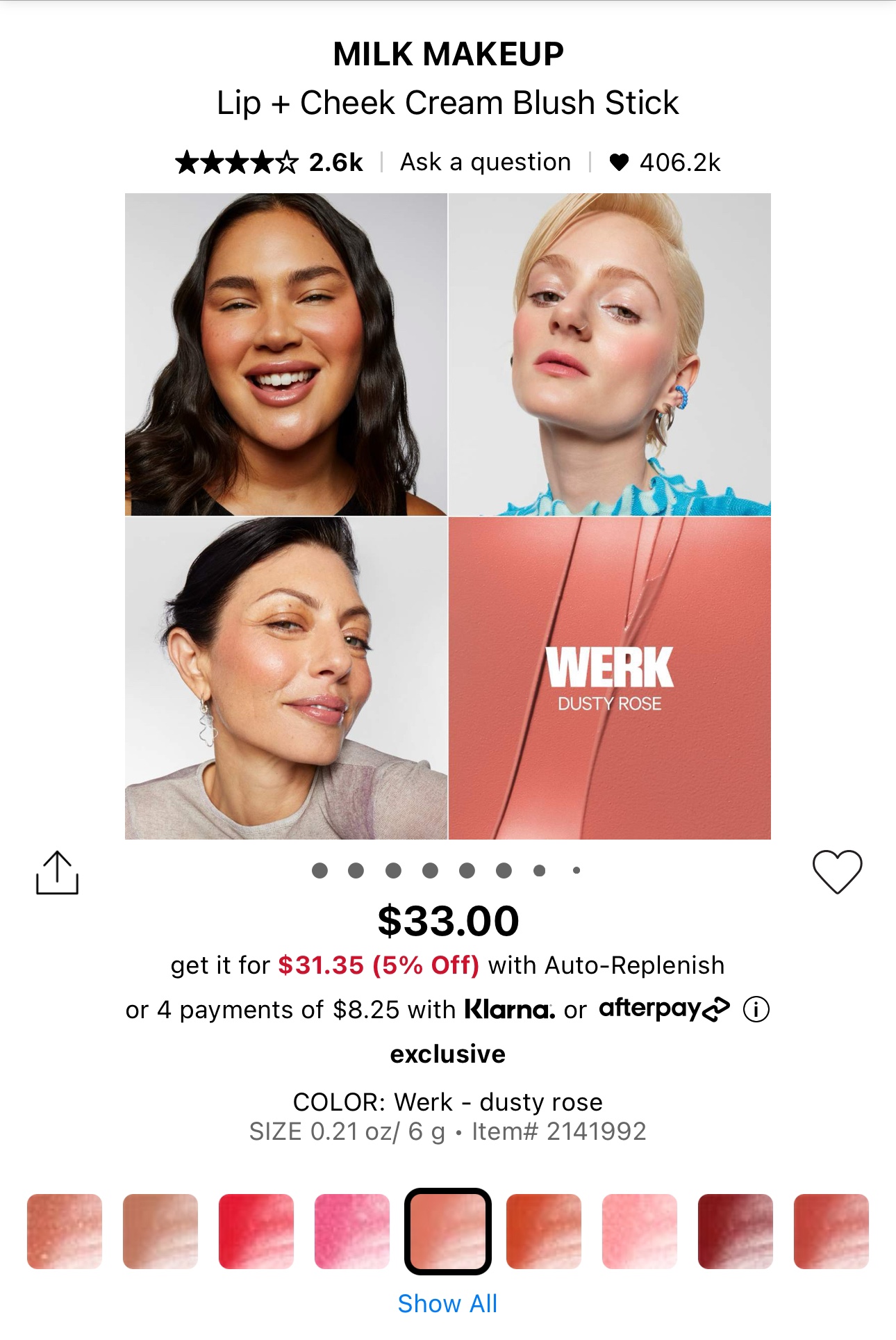 MILK Makeup Lip + Cheek Cream Blush Stick image indicator(2)