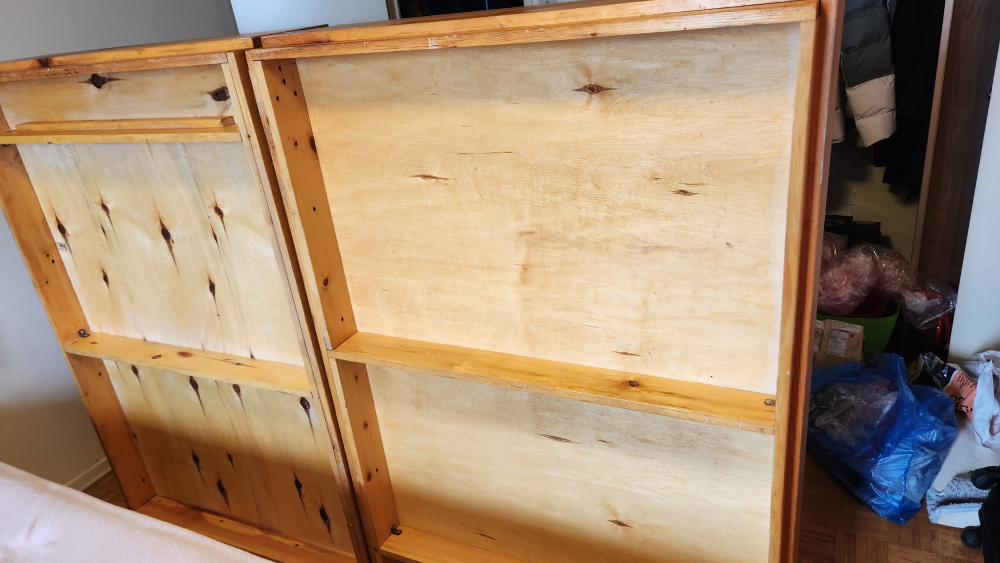 Used double/Queen wooden platform bed frame - photo 3