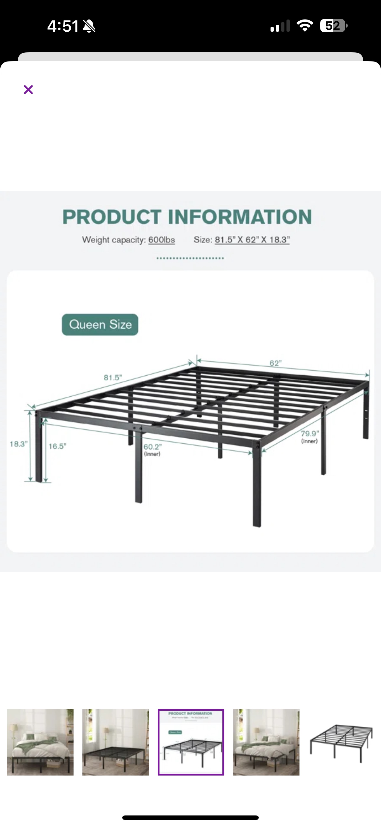 Metal bed frame - photo 3