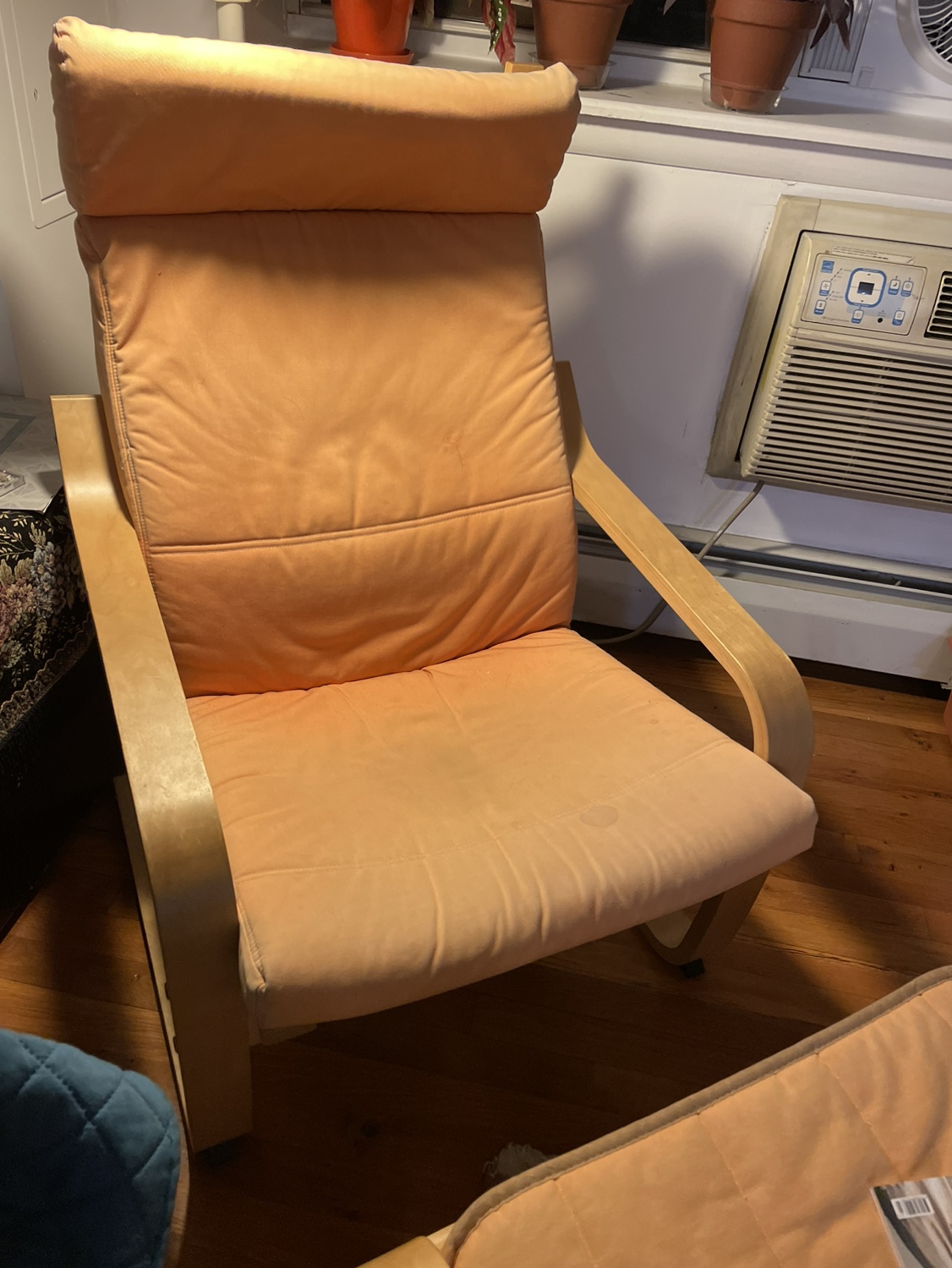 IKEA poang chair with ottoman