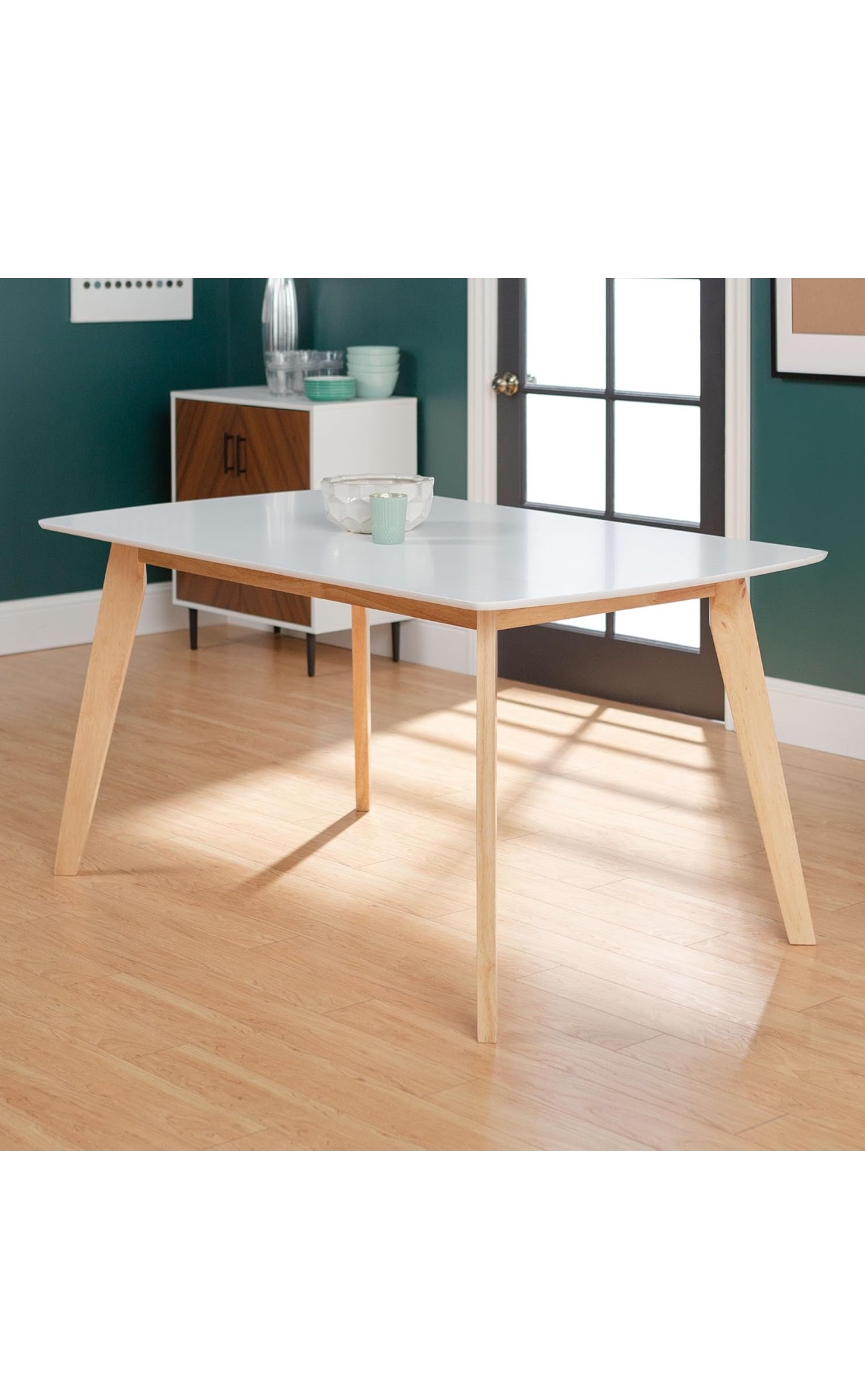 Walker Edison Mid Century Modern Wood Table Dining Room Kitchen