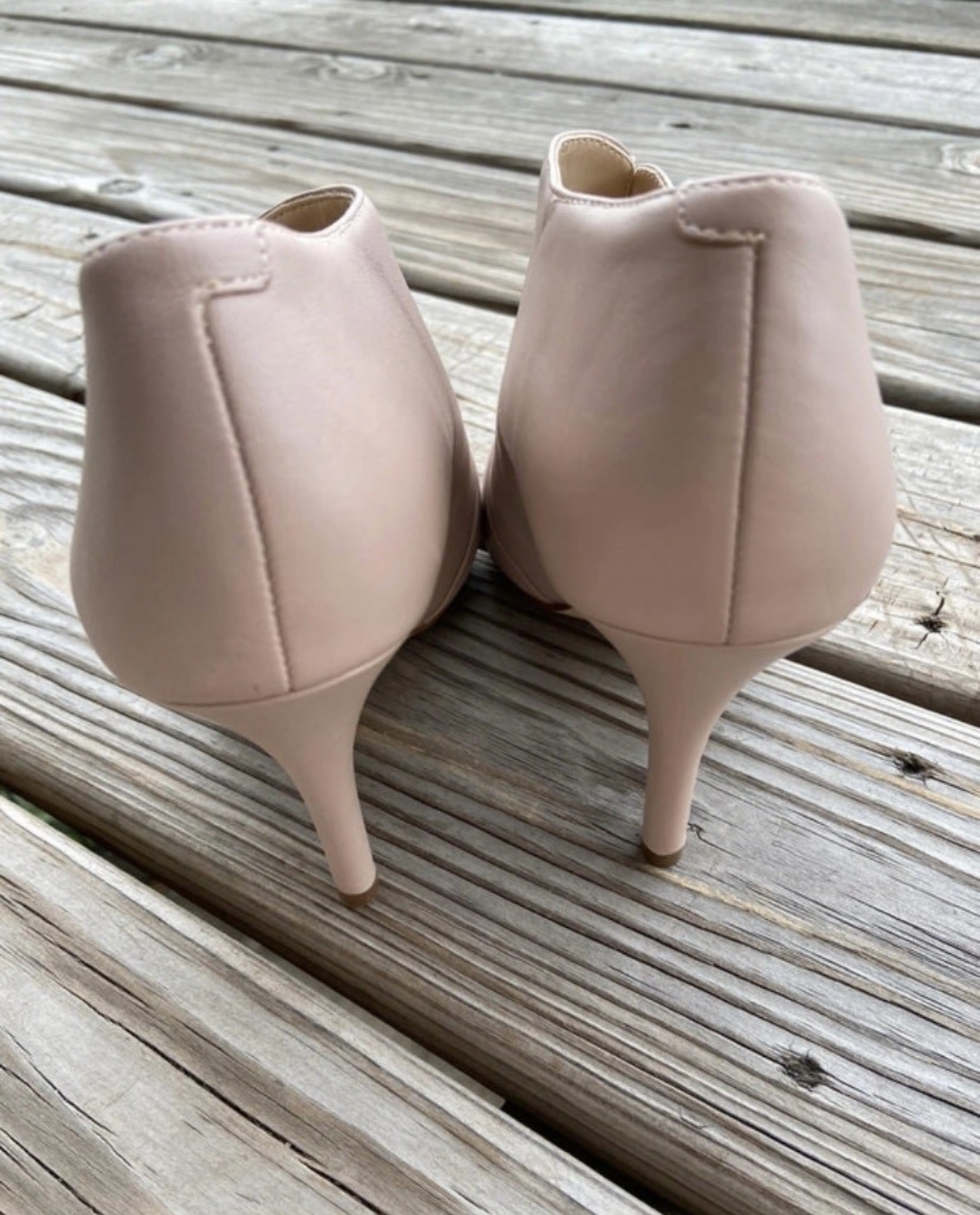 Nine West Artissa Nude Ankle Peep Toe Booties size 7.5 - photo 4