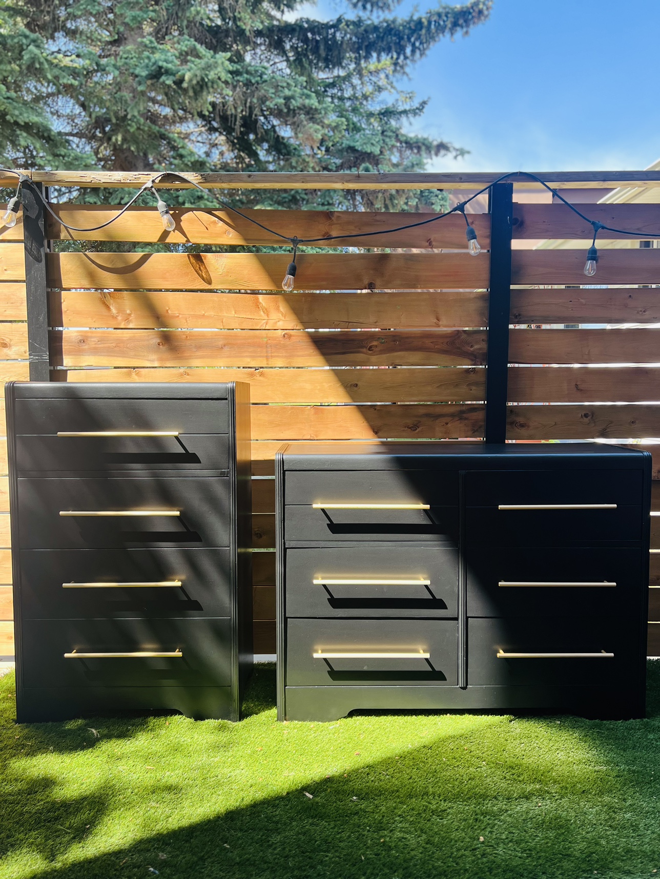 MCM Matching Waterfall Dresser Set