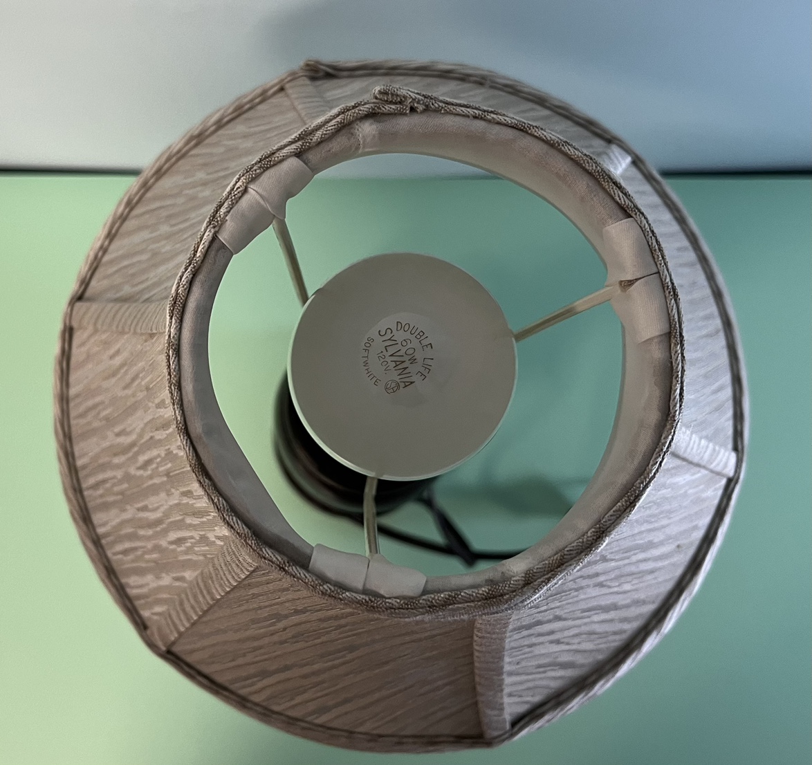 Chocolate Brown Lamp with Cream Lamp Shade - photo 4