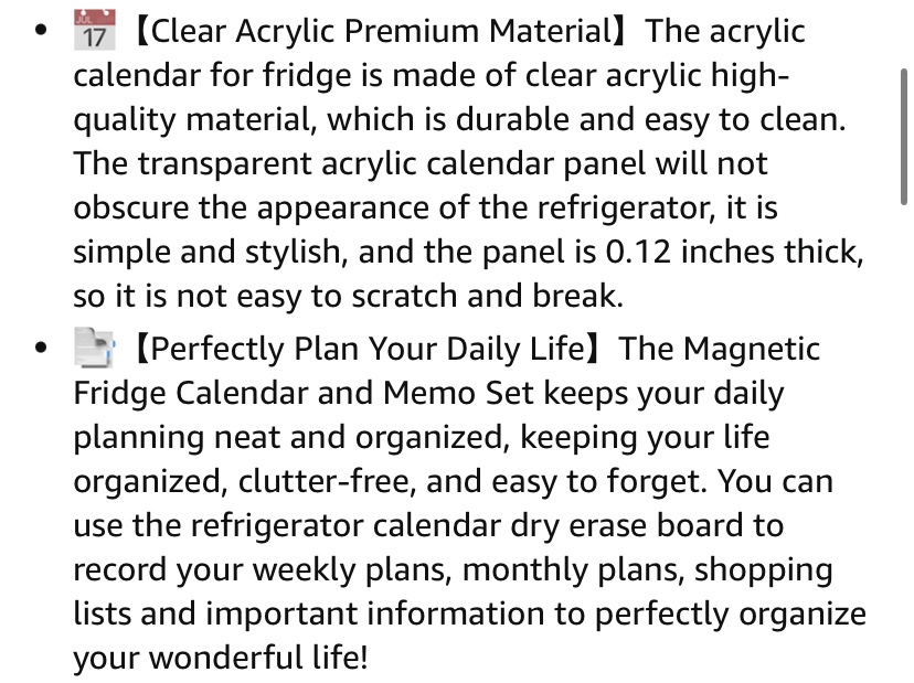 Magnetic Acrylic Calendar for Fridge image indicator(8)
