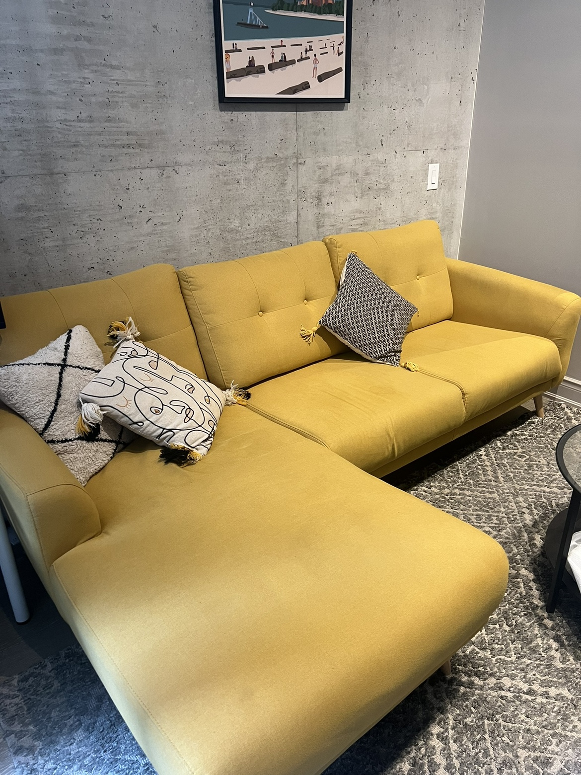 Yellow Sofa | Left-Facing Sectional | Fany Structube - photo 2