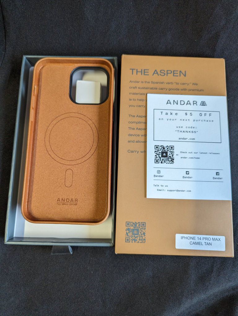 Andar The Aspen iPhone 14 Pro Max Camel Tan phone case image indicator(3)