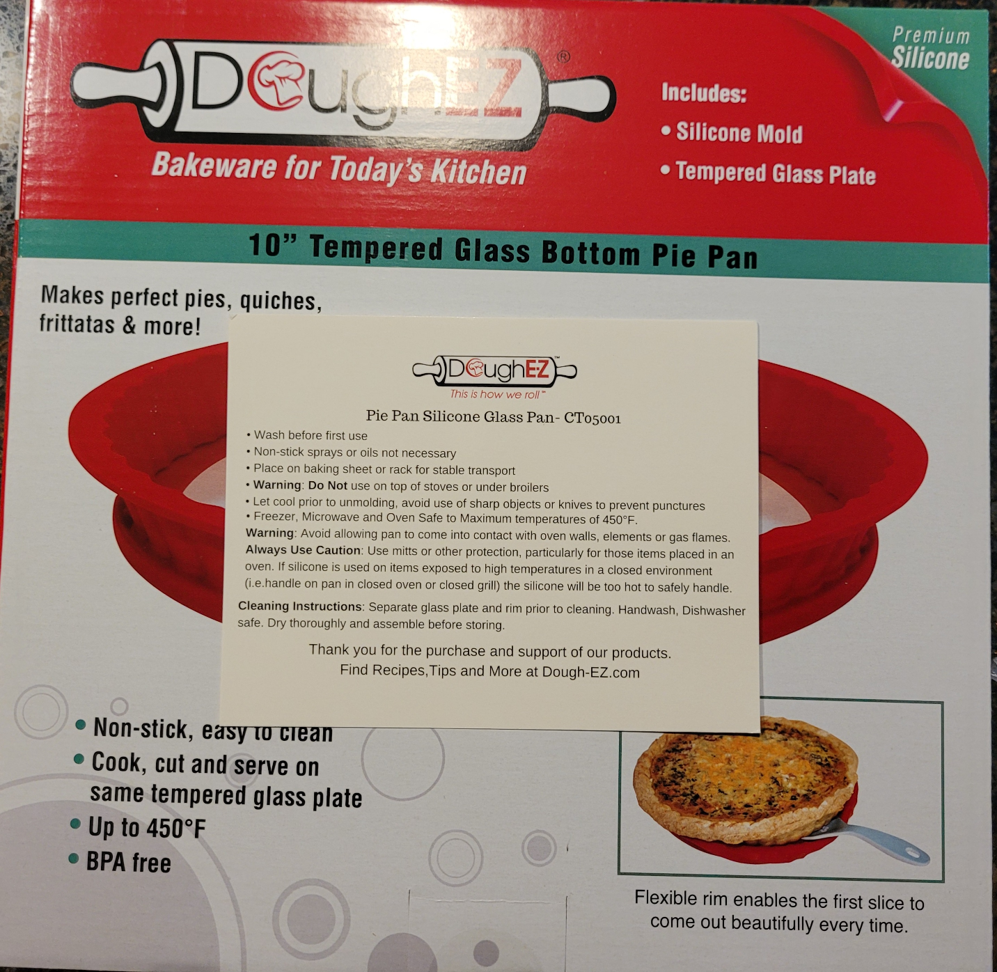 10″ DoughEZ® Silicone Glass Bottom Pie Pan (Set of 2) image indicator(9)