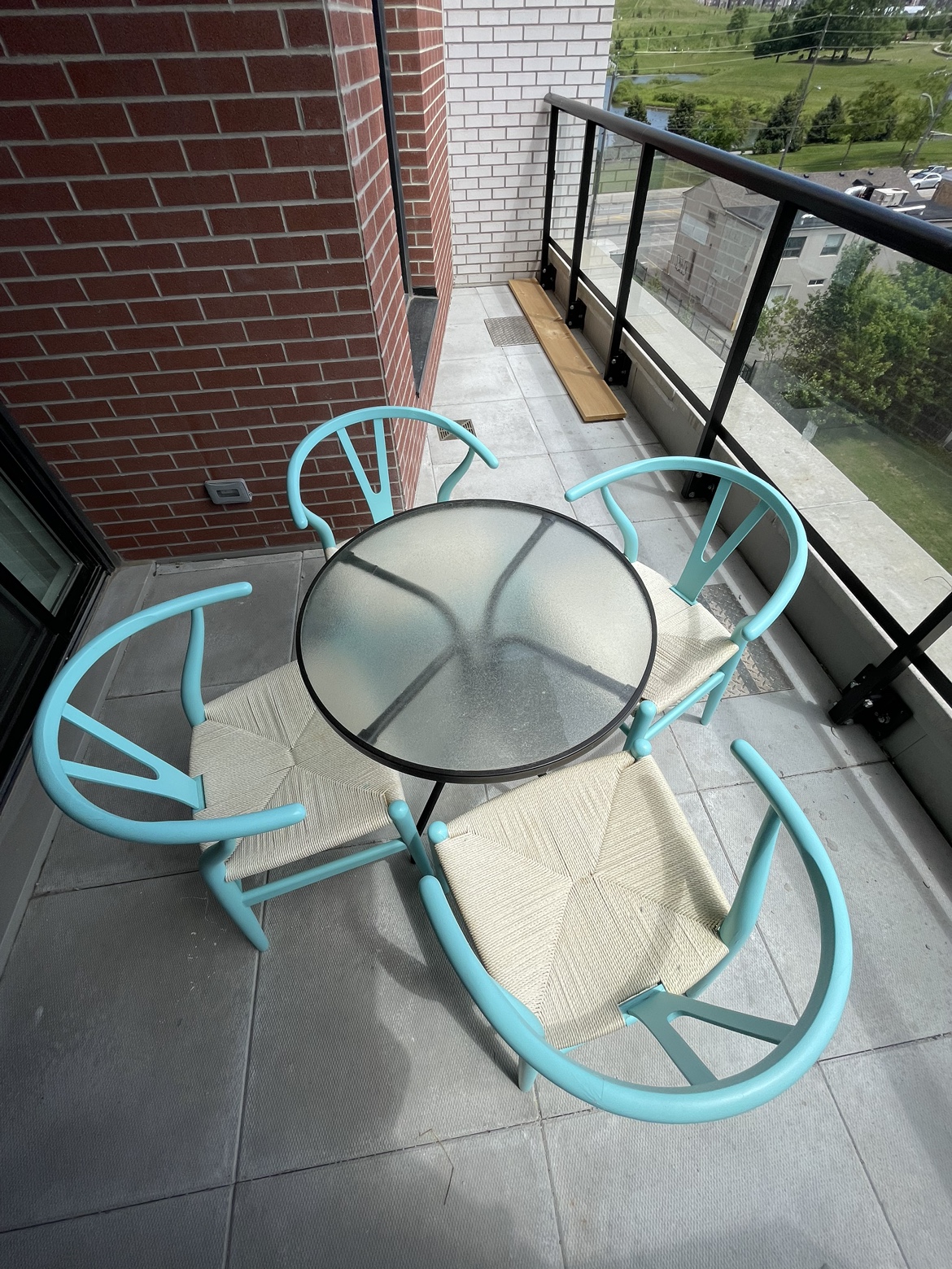 Wishbone Chair Replica - painted Teal