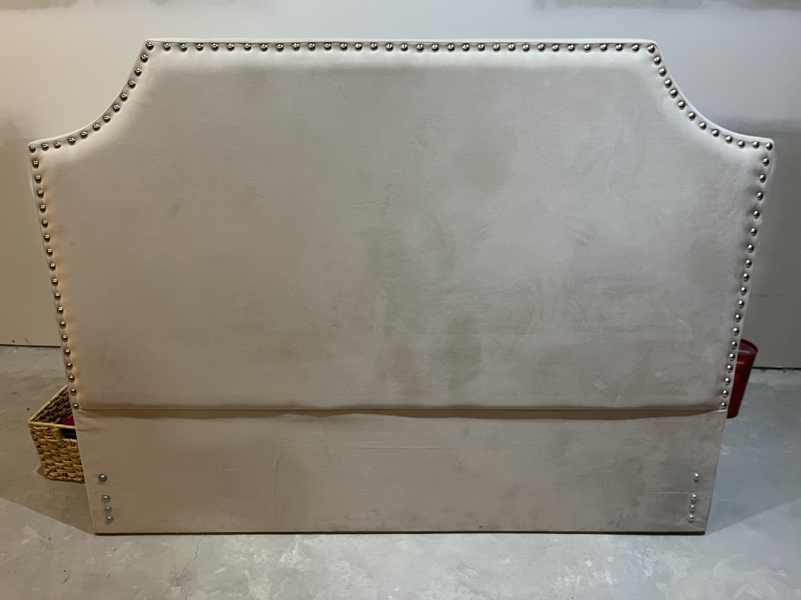 Queen size Beige fabric head board thumbnail