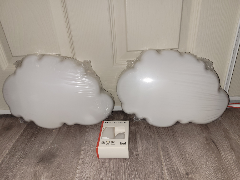 Ikea Cloud Lights (2 with 1 pack of light bulbs) 🧡