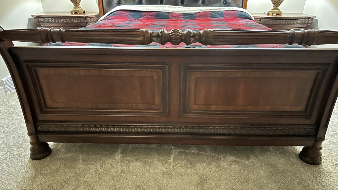 King size solid wood high quality bed set - photo 4