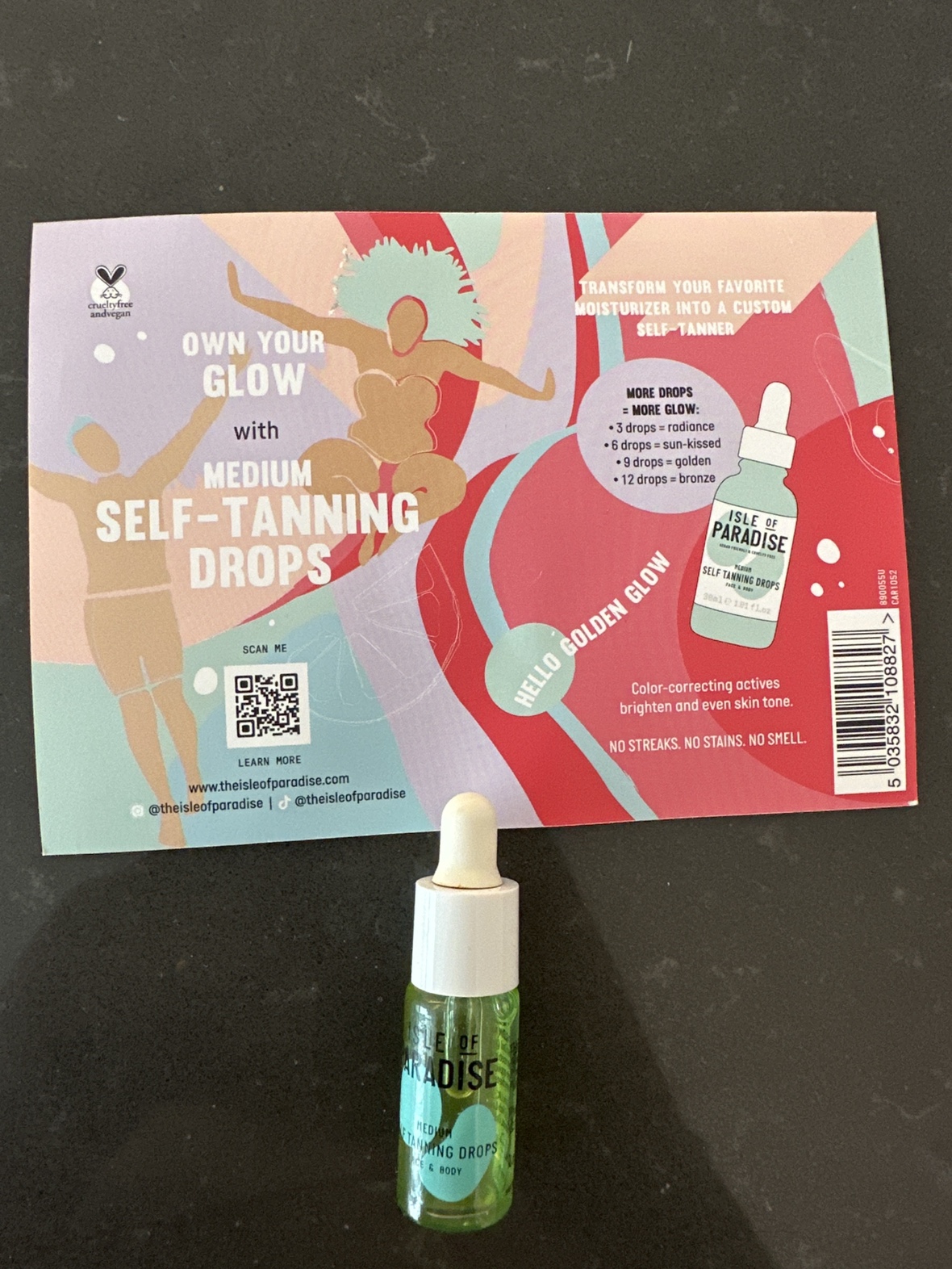 4 ml isle of paradise self tanning drops mini + 0.7 ml sample image indicator(4)