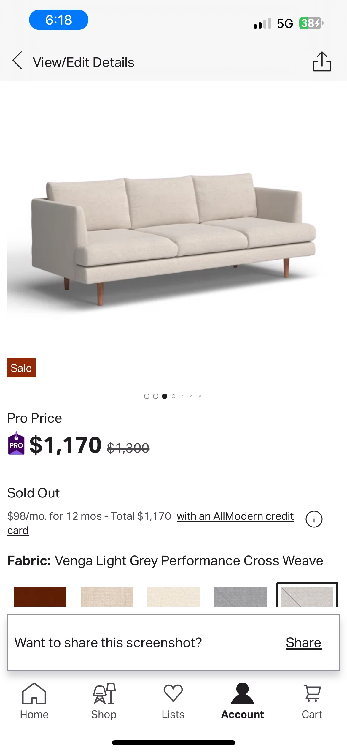 AllModern Miller Upholstered Sofa 84” - photo 5