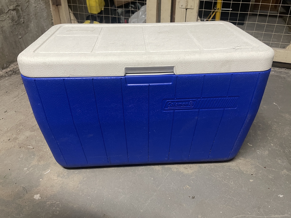 48 Quart Coleman Blue Cooler with drain thumbnail