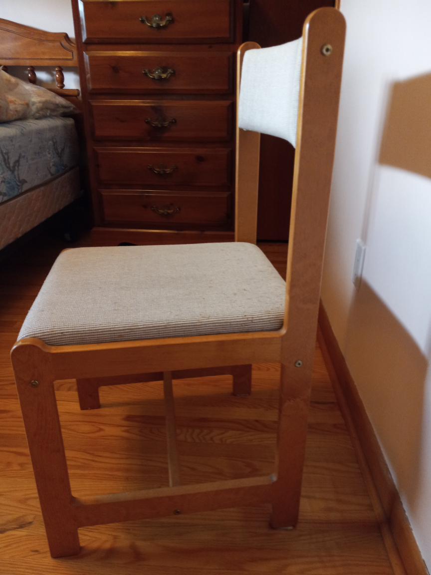 Wooden chair/ fabric seat & back - photo 2