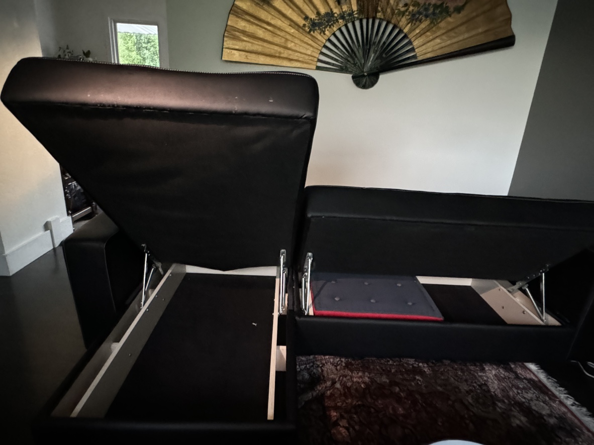Leather Couch with storage - photo 3
