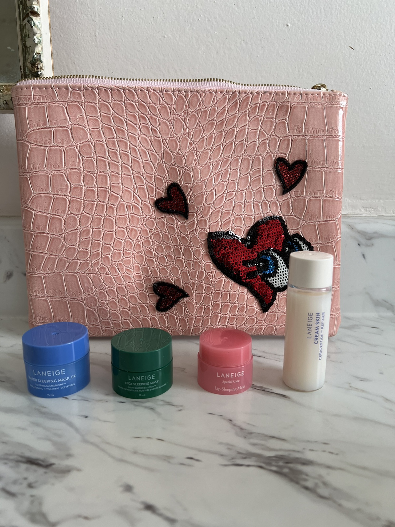 limited edition Laneige x Play Nomore makeup bag travel set thumbnail