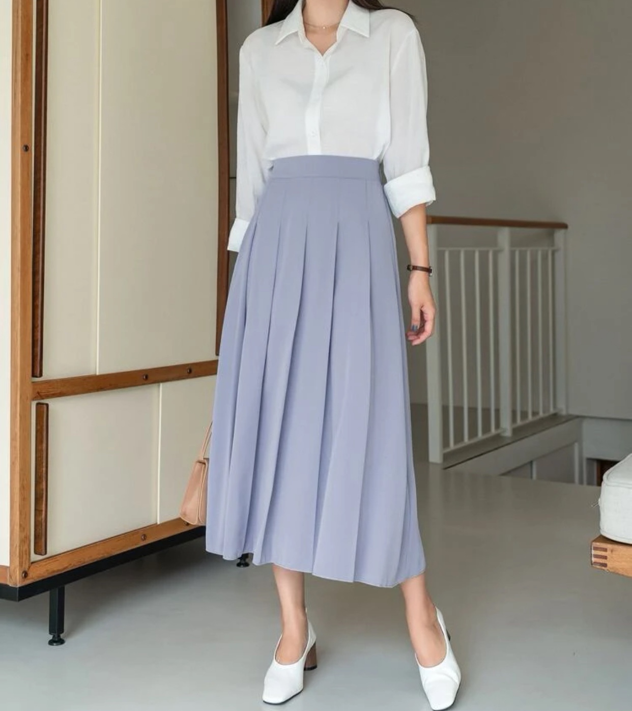 Blue Pleated Skirt thumbnail