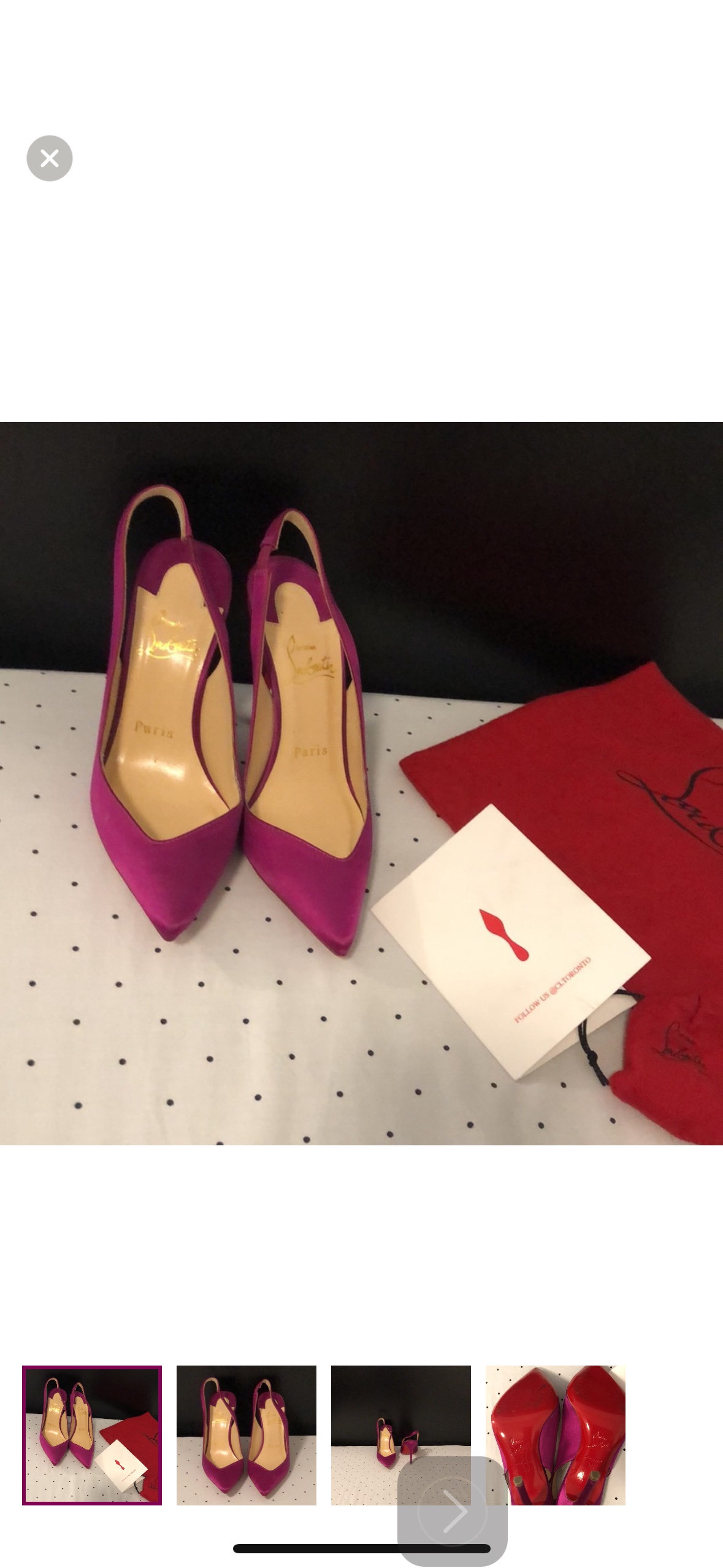 Christian Louboutin hot pink 4” heeled open back shoes