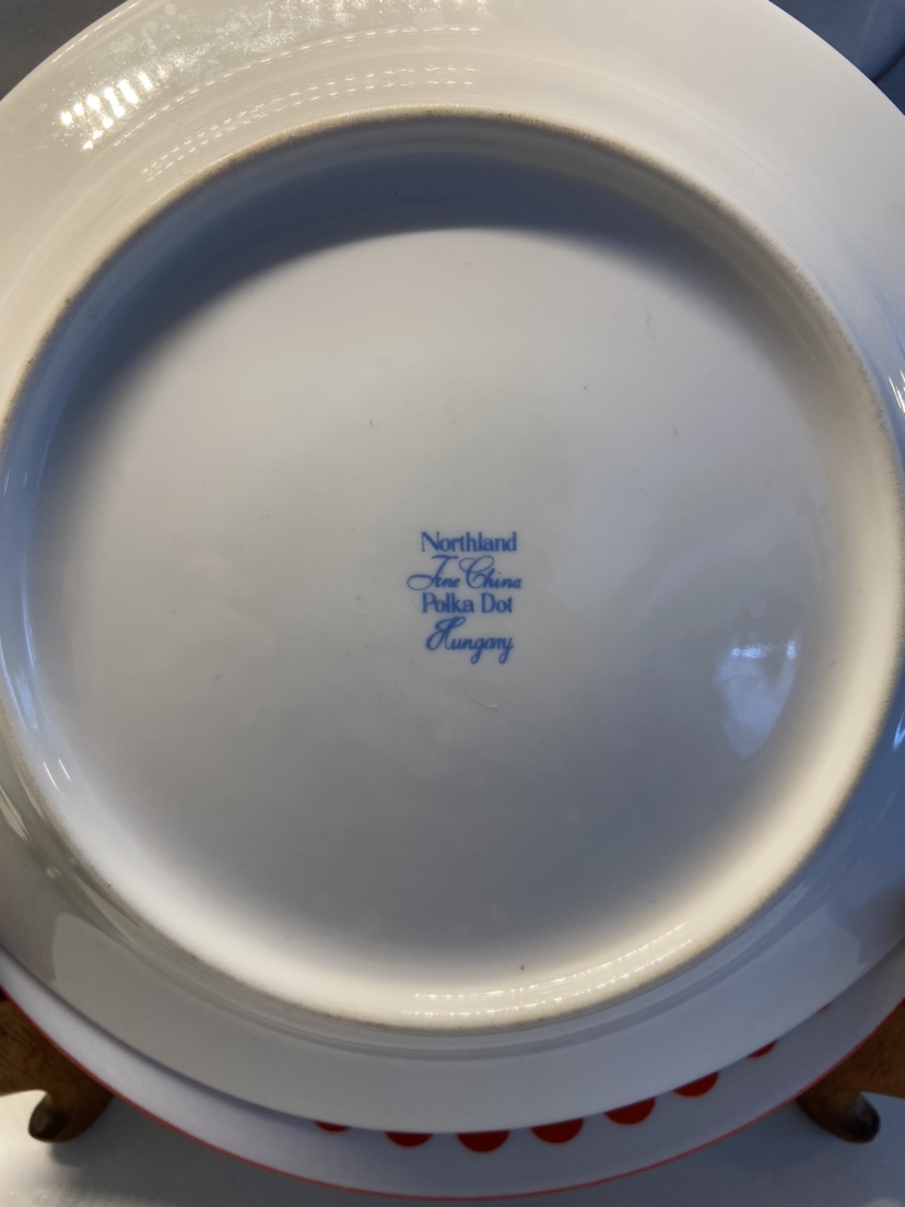 Rare Northland Fine China Polka Dot Hungary Plates - set of 2 image indicator(4)
