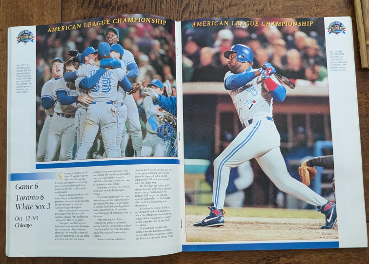 Back 2 Back Toronto Blue Jays 1993 commemorative program image indicator(3)