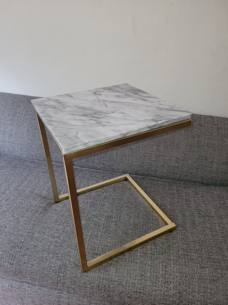 CB2 Marble & Gold End Table - photo 2