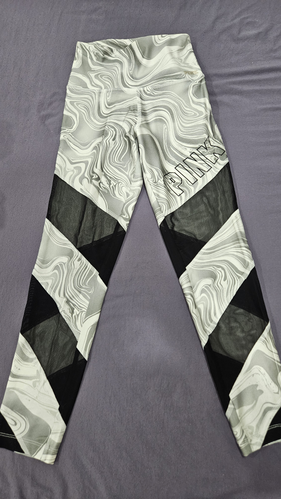PINK Ultimate Leggings Mesh Marble White Gray Black - photo 3