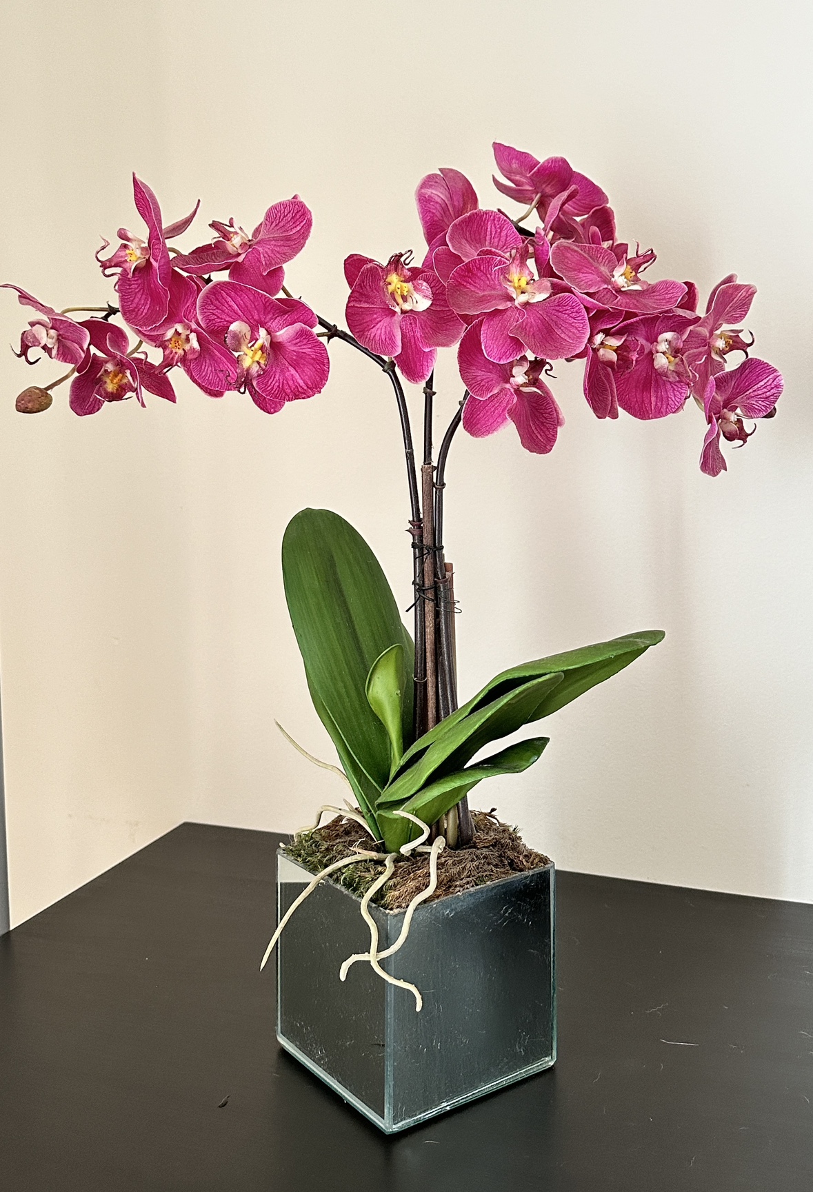 Artificial orchid plants with unique pots
