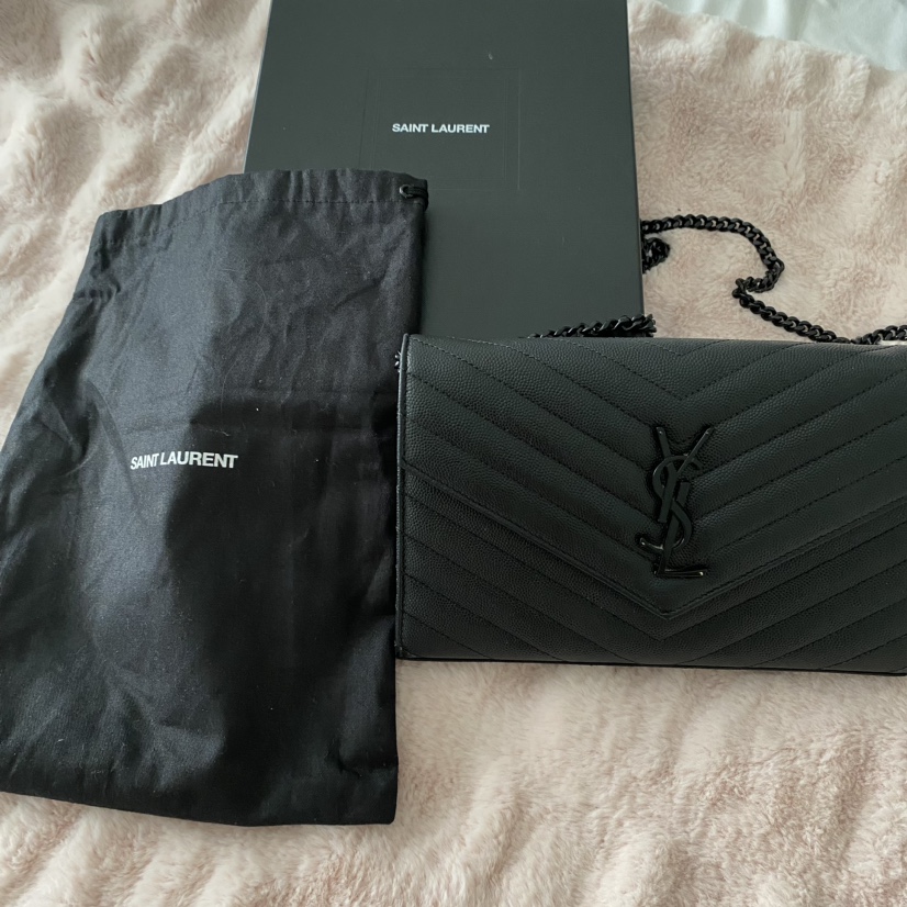 Saint Laurent Cassandre Leather Wallet-on-Chain - photo 3