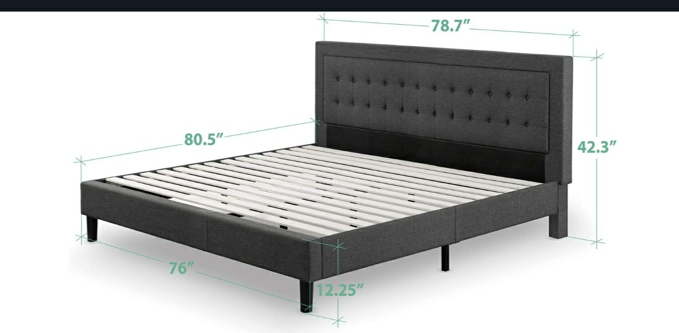 King Bedframe with 12 inch mattress - photo 2