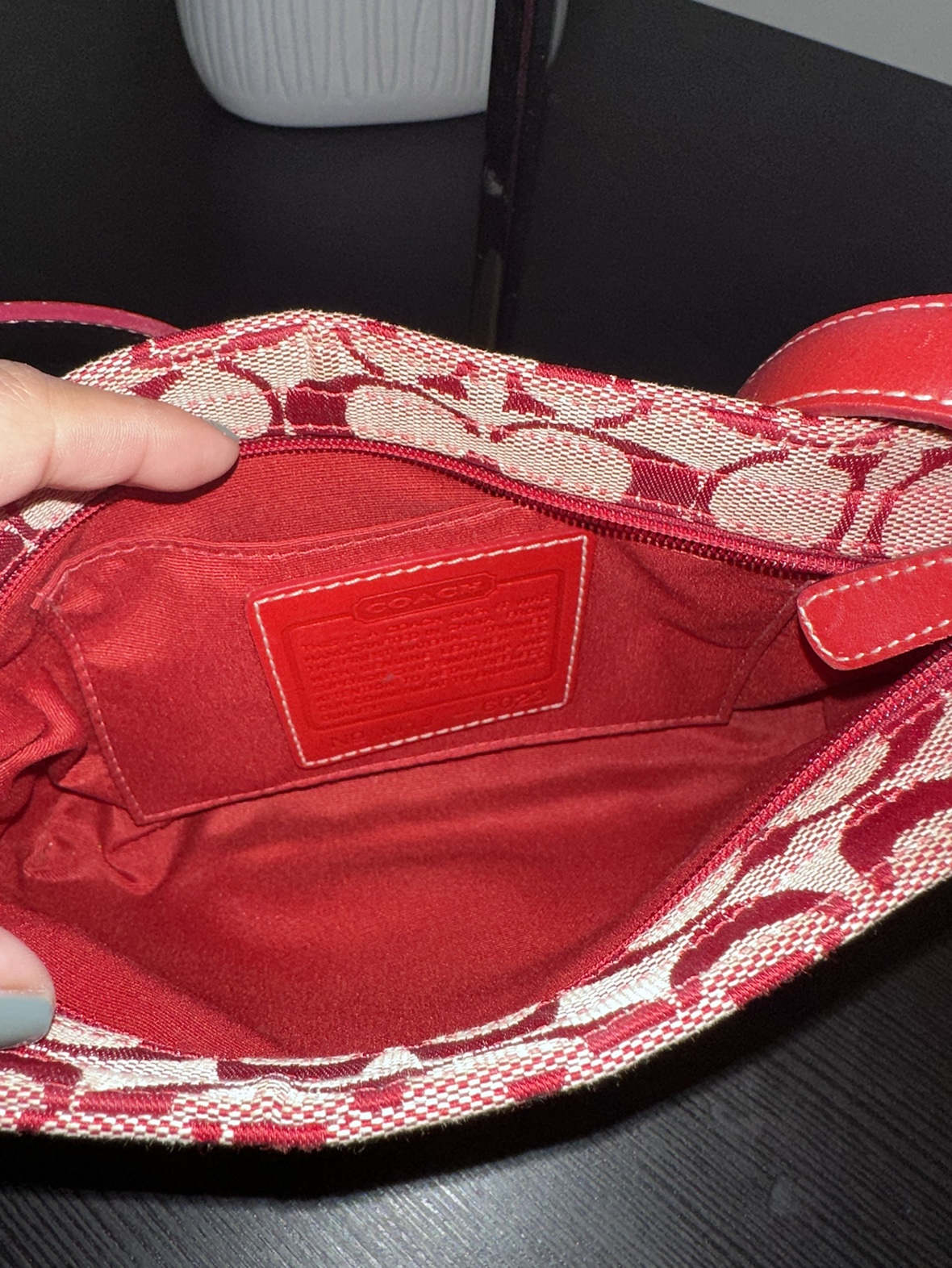 Authentic COACH signature canvas handbag image indicator(9)