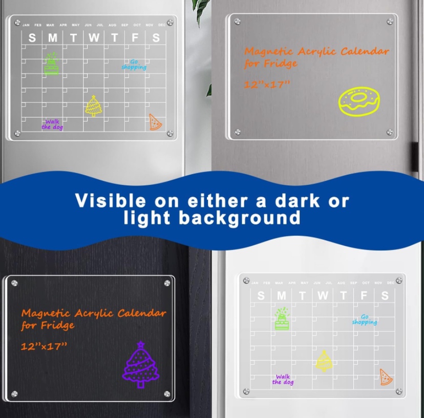 Magnetic Acrylic Calendar for Fridge image indicator(5)